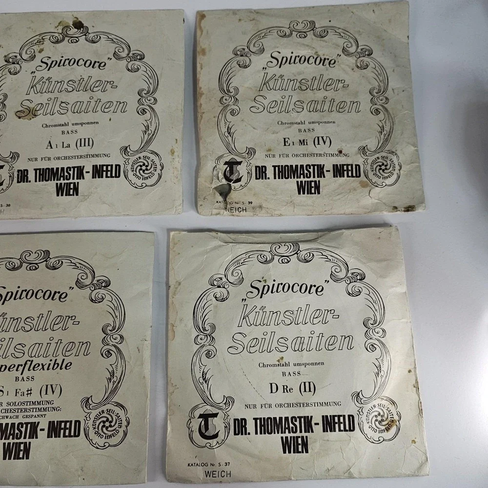 Vtg Spirocore Kunstler-Seilsaiten Thomastik-Infeld Upright Bass String Set 1-5